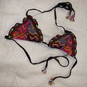 Colorful Aqua Bendita Bikini Top